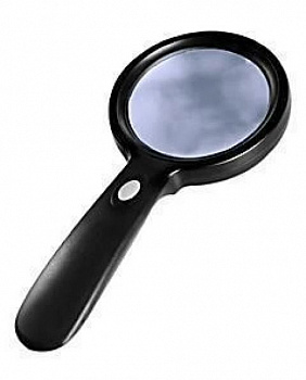 Лупа ручная складная 10х/25х-55х85 мм с подсветкой (13-01-04) 